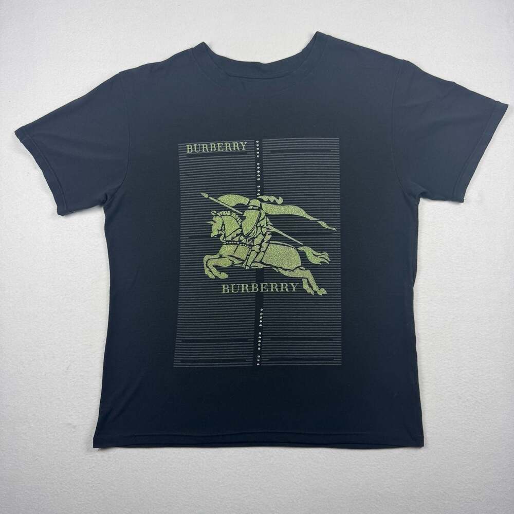 Burberry Equestrian Knight Logo Graphic Black Short Sleeve T-Shirt XL
